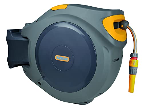 HOZELOCK - Wandschlauchbox Auto Reel 40 M: Automatische Aufrollung. Einfache Installation. Inkl. Schlauchspritze, Anschlüsse, 40 m Hozelock-Schlauch und Befestigung - 5 Jahre Garantie* [2595R0000]