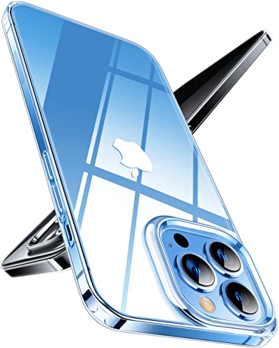 TORRAS Crystal Clear für iPhone 13 Pro Hülle (Absolut Vergilbungsfrei) (Militärschutz nach Deutscher Standard) Stoßfest Kratzfest Ultra Dünn Weiche Passform Handyhülle iPhone 13 Pro Case Transparent
