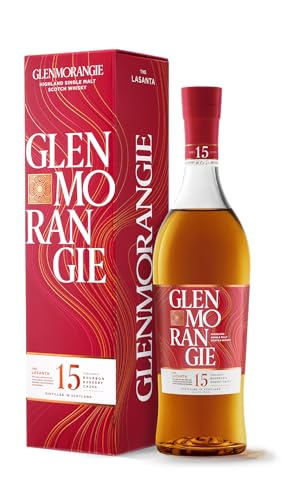 Glenmorangie Lasanta 15 Years Old Single Malt Scotch Whisky, 70cl, in Geschenkbox | 14 Jahre Bourbon-, 1 Jahr Sherryfass | Würzig, nussig & vollmundig | Schottische Highlands