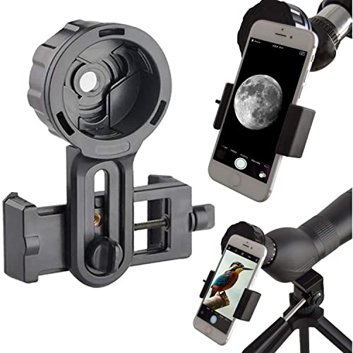 Handy Pro Adapter für Ferngläser, Monokulare, Bodenteleskope, astronomische Teleskope, Mikroskope. Kompatibel mit jedem Smartphone. Ideal für Ihre Abenteuer