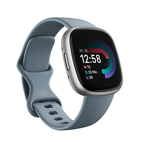 Fitbit Versa 4 by Google – Smartwatch Damen / Herren – Fitness-Tracker mit integriertem GPS und Telefonfunktion, 6 Tage Akkulaufzeit, 40+ Trainingsmodi – Fitnessuhr kompatibel mit Android / iOS