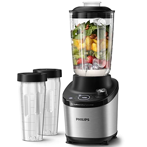 Philips Domestic Appliances 7000 Series-1500 Watt, 2 Liter, ProBlend Ultra Technologie, Schnellauswahlprogramme, NutriU Rezepte, Quick Clean-Funktion, 2 Tritan-Becher im Lieferumfang(HR3760/10)