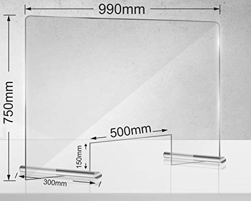 Manschin Laserdesign Spuckschutz Acrylglas Niesschutz Spuckschutz Thekenaufsteller (990x750mm Querformat)