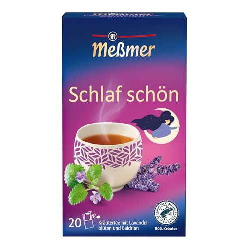 Meßmer SCHLAF SCHÖN | Kräutertee mit Lavendelblüten & Baldrian | 20 Teebeutel