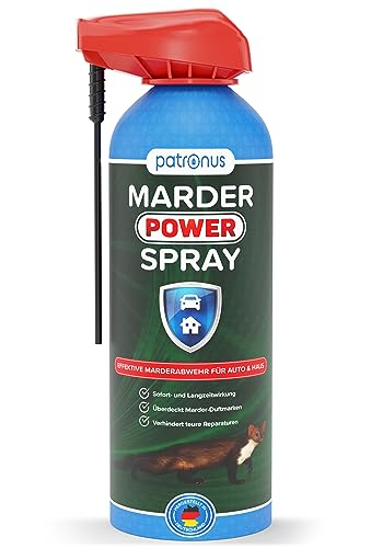 Patronus Marderspray für Auto, Dachboden & Garten 400ml - Sofort- & Langzeitschutz zur effektiven Marder-Abwehr - Marderschreck Auto Spray aus Deutscher Herstellung