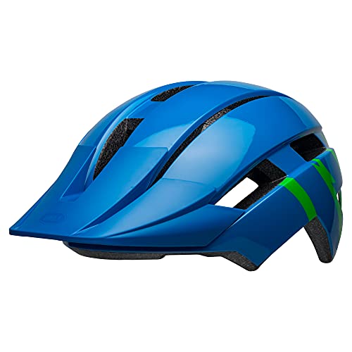 Bell Unisex Jugend Sidetrack Ii Fahrradhelme, Strike Gloss Blue/Green, Einheitsgröße