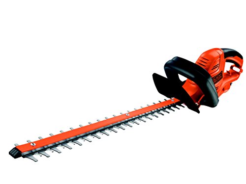 Black+Decker GT6060 600W Elektro-Heckenschere 60 cm Schwertlänge, 25 mm Schnittstärke, angewinkelte Messergeometrie, schwarz orange
