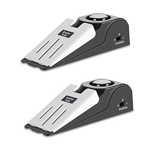 Türstopper Alarm, Türstopper mit Rutschfestem Gummi und Alarm, Sicherheits-Keil-Türstopper Alarmstopper Security Alert 120db für Hotel Home Travel Security(2 Packung)