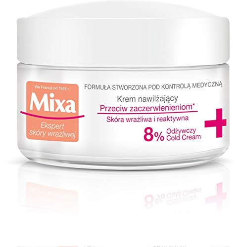 Mixa Feuchtigkeitsspendende Gesichtscreme, enthält Cold Cream, Bienenwachs und Öle, leichte Formel, keine fettige Schicht, 50 ml
