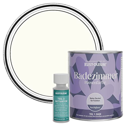 Rust-Oleum weiß wasserbeständiger Fliesenlack für das Badezimmer in hochglänzendem Finish - Porzellan 750ml