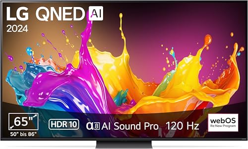 LG 65QNED86T6A TV 65' (165 cm) QNED Fernseher (α8 4K AI-Prozessor, webOS 24, HDR10, bis zu 120Hz) [Modelljahr 2024]