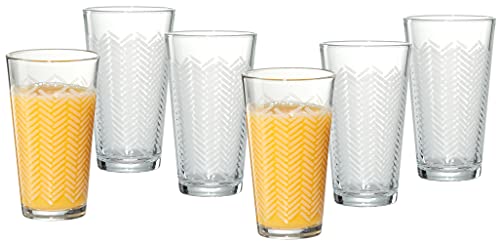 Ritzenhoff & Breker Longdrinkgläser-Set Happy, 6-teilig, Stripes, Glas, 400 milliliters