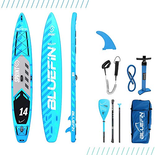Bluefin SUP 14′ Sprint Stand Up Paddle Board Kit, Blue