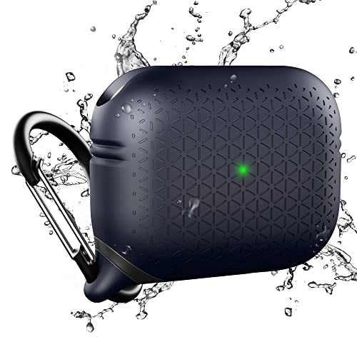 Catalyst – Wasserdichtes Gehäuse für AirPods Pro (1. und 2. Generation) – Premium Edition. Kompatibles kabelloses Laden, einteiliges Design, hoher Fallschutz, mit Karabiner, Soft-Touch - Blue