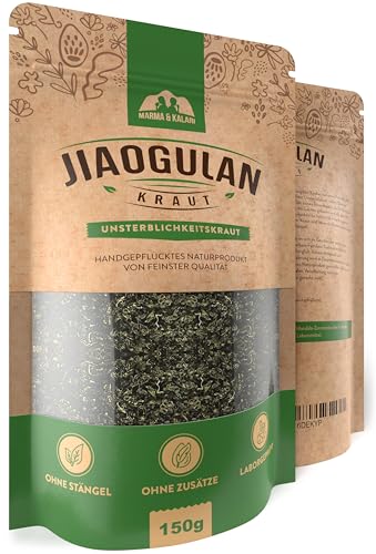 Jiaogulan Kraut der Unsterblichkeit (150g) • Ohne Stängel • handverlesenes Unsterblichkeits-Kraut getrocknet in höchster Qualität