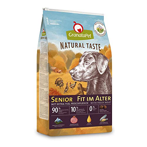 GranataPet Natural Taste Senior, Trockenfutter für Hunde, Hundefutter ohne Getreide & ohne Zuckerzusätze, Alleinfuttermittel für ältere Hunde, 4 kg