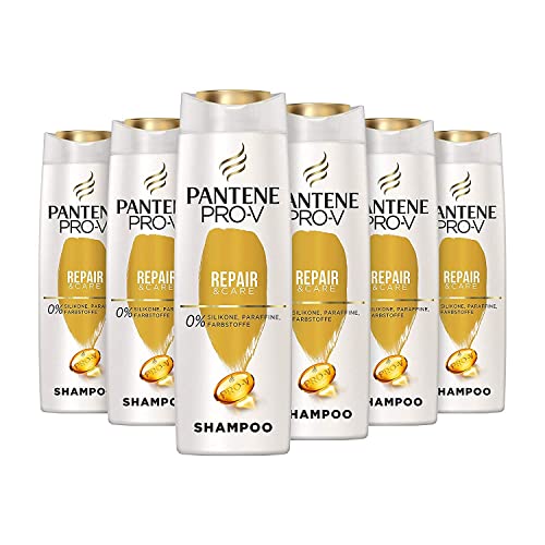 Pantene Pro-V Repair & Care Shampoo, Pro-V Formel + Antioxidantien, Für geschädigtes Haar, 6er Pack (6 x 300 ml)