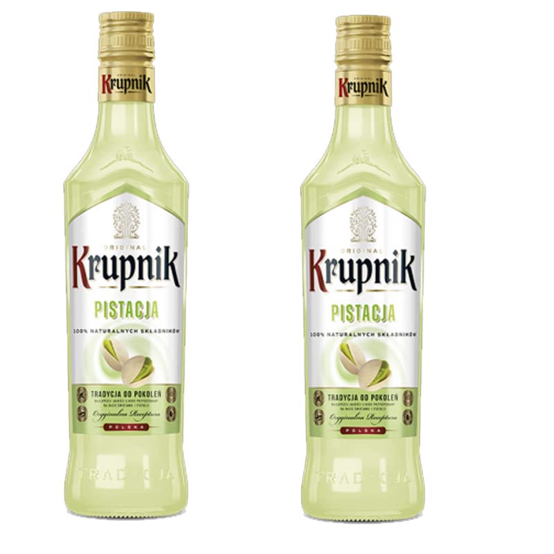 2 Flaschen Krupnik Pistazie Pistazienlikör likier pistacja a 500 ml 16% vol. + Space Riegel a 45g von Onlineshop Bormann