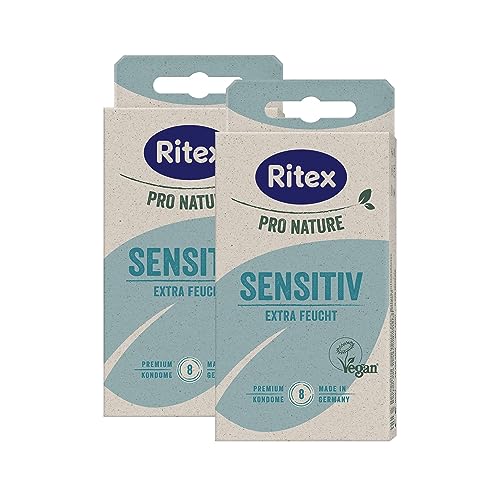 Ritex Pro Nature Sensitiv Kondome - natürlich extra feucht - nachhaltig fair Made in Germany, 16 Stück