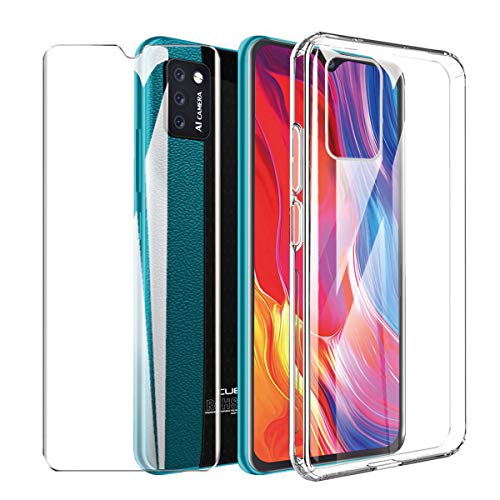 SCDMY Handyhülle für Cubot Note 7 Hülle + Schutzfolie displayfolie,Weich Transparent Schutzhülle, Starker Schutz Silikon Case TPU Schale Schutzfolie für Cubot Note 7 (5.5')-Clear