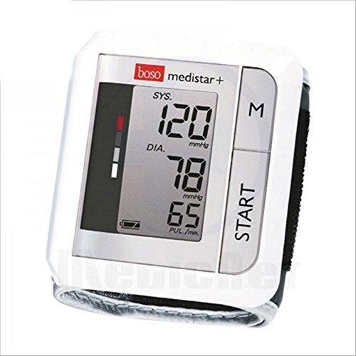 boso medistar+ – Handgelenk Blutdruckmessgerät mit Speicher für 90 Messungen, extra großem Display und Arrhythmie-Erkennung – Inkl. Handgelenkmanschette (13,5-21,5 cm)