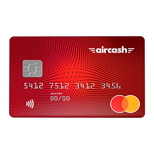 Aircash MasterCard Prepaid-Karte Kunststoff – Eine sichere und Private Art, online und im Geschäft zu bezahlen, Lightweight, Rot