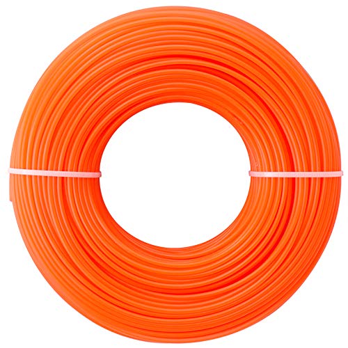 100m Mähfaden Trimmerschnur Trimmerfaden für Rasentrimmer Fadendurchmesser 2,4 mm, Orange