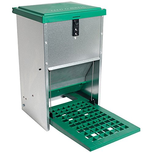 Olba Automatische Pedal Feeder - für Hühner und anderes Geflügel (4-6 Hennen - 17,5 Pfund von Futtermitteln)