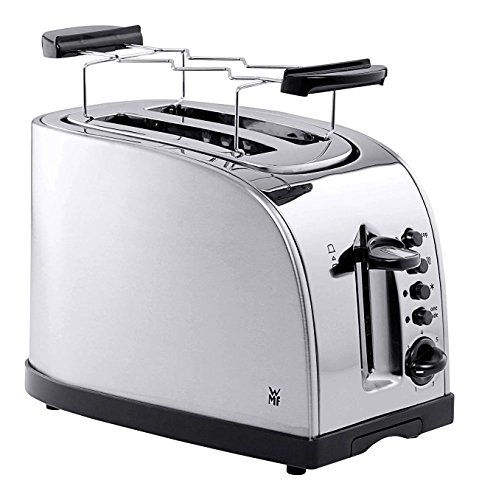 WMF Stelio Toaster 2 Scheiben Edelstahl, Doppelschlitz Toaster mit Brötchenaufsatz, Bagel-Funktion, 7 Bräunungsstufen, 900 W, Toaster edelstahl matt