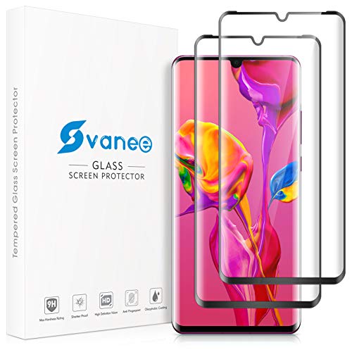 Ecenone Schutzfolie für Huawei P30 Pro, [2 Stück] 9H Härte, Anti Kratzen, Unterstützung für Fingerabdrucksensor, Blasenfrei, 3D gebogenes gehärtetes Displayschutz fur Huawei P30 Pro