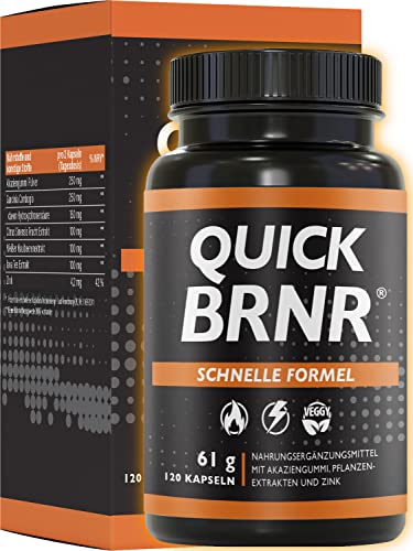 QUICK BRNR Schnelle Formel 6in1 mit Garcinia Cambogia, Stoffwechsel-Rezeptur mit Zink, 120 Kapseln