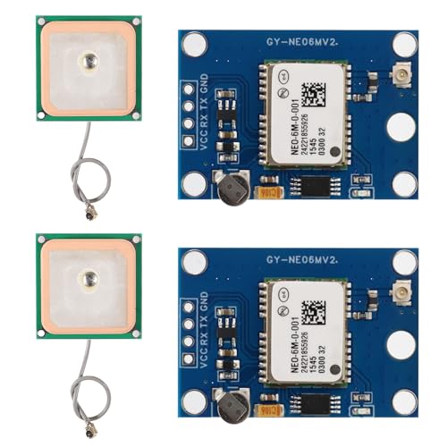 APKLVSR GPS Modul,GPS GPS6MV2 Modul mit Antennen-Flugsteuerung,GPS Positionsmodul MWC IMU APM2 für Arduino(2 Stück)