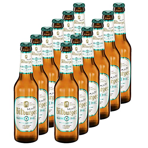 12 Stück - Bitburger | Helles Lagerbier | *glutenfrei* | 0,33 Liter, 5,1% Vol. | inkl. Pfand 0,96 €