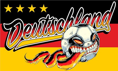 MM Deutschland Flagge mit Adler, mehrfarbig, XXL, 250 x 150 x 1 cm, 16312
