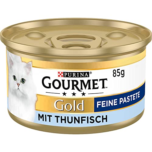 PURINA GOURMET Gold Feine Pastete Katzenfutter nass, mit Thunfisch, 12er Pack (12 x 85g)