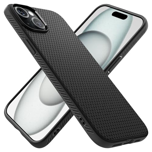 Spigen Hülle für iPhone 15 Liquid Air Case Handyhülle Schutzhülle Cover Dünn Slim -Schwarz