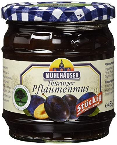 Mühlhäuser Thüringer Pflaumenmus mit Fruchtstücken, 450g