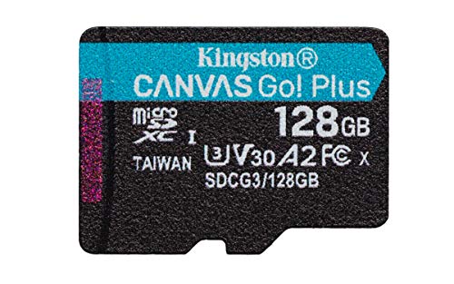 Kingston Canvas Go! Plus microSD Speicherkarte Klasse 10, UHS-I 128GB microSDXC 170R A2 U3 V30 Einzelpack ohne Adapter