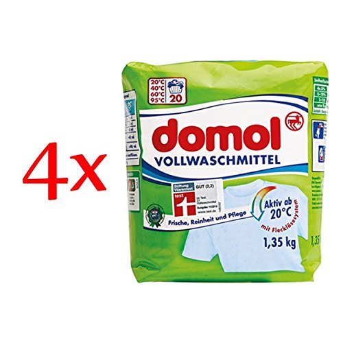 domol Vollwaschmittel Pulver 20 WL, 4er Pack (4 x 1,35 kg)
