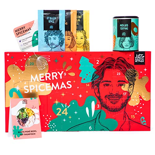 Just Spices Gewürz Adventskalender 2022 I Weihnachtskalender mit 24 Gewürzmischungen + Rezepten I Hochwertige Gewürze als Geschenk für Männer und Frauen (2022)