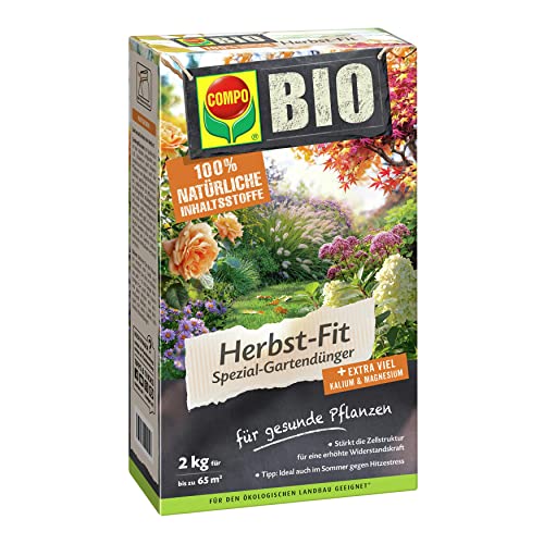 COMPO BIO Herbst-Fit Spezial-Gartendünger für alle Gartenpflanzen, Für mehr Widerstandsfähigkeit gegen Frost, 2 kg