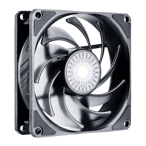 Cooler Master SickleFlow 92 - Gehäuselüfter mit verbesserten Air Balance-Hybridflügel, 40 CFM, 1,8 mmH2O, 6 bis 25 dBA, schwarz
