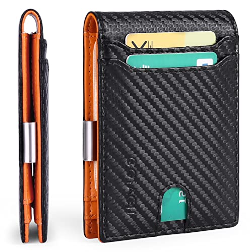GOIACII Geldbörse Herren mit Geldklammer Geldbeutel Slim Portemonnaie Wallet mit RFID Schutz Portmonaise Herren Geldtasche klein Portmonee mit 11 Kreditkartenetui Brieftasche Kartenetui Geldclip
