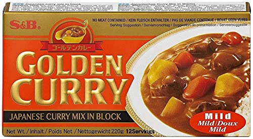 S&B Golden Curry mild – Japanische Gewürzmischung zur Zubereitung von Curry-Gerichten – 1 x 220 g