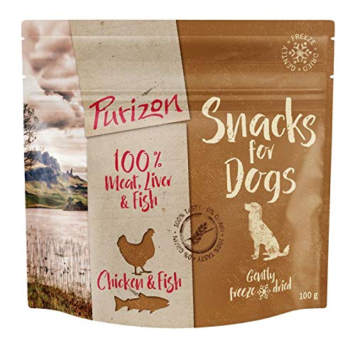 Purizon Meaty Dog Snacks Getreide – Huhn & Fisch – 3 x 100 g