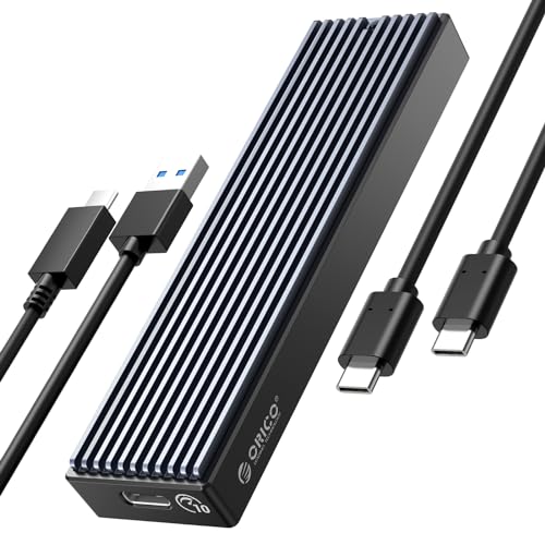 ORICO M.2 NVMe SSD Gehäuse USB-C Adapter 10Gbps USB3.2/ USB3.1 Gen2 für PCIe NVMe M-Key/M+B Key SSD, Externe M2 SSD Gehäuse Größe 2230/ 2242/ 2260/ 2280, Untersützt UASP-M2PV