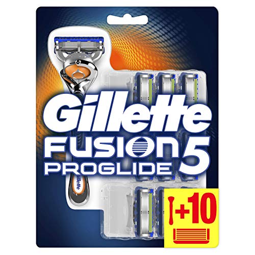 Gillette Fusion 5 ProGlide Rasierer Herren mit Trimmerklinge für Präzision und Gleitbeschichtung, Rasierer + 10 Rasierklingen (Verpackung kann variieren)