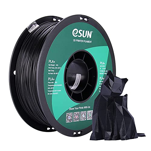 eSUN PLA+ Filament 1.75mm, 3D Drucker Filament PLA Plus, Maßgenauigkeit +/- 0.03mm, 1kg Spule (2.2 LBS) 3D Druck Filament für 3D Drucker, Schwarz