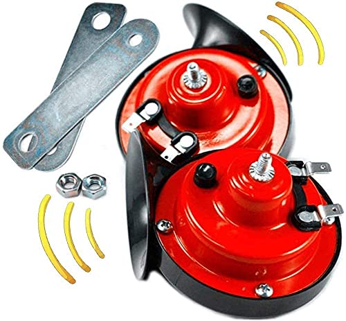The Loudest Horn Ever 300 DB Super Train Horn for Trucks, Loud Air Electric Snail Double Horn Raging Sound for Cars, Motorcycle, 12v Double Horn Raging Sound Raging Sound for Car Motorcycle