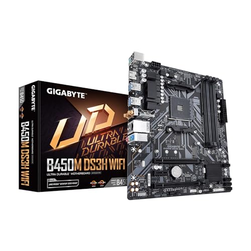 Gigabyte B450M DS3H WiFi (AM4//AMD/B450/mATX/SATA 6GB/s/USB 3.1/HDMI/WLAN/DDR4/Motherboard)